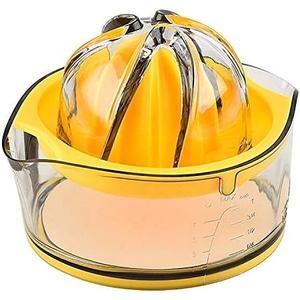 Citrus Lemon Orange Juicer, Manual Hand Squeezer with Built-in Measuring Cup and Strainer, 8OZ (Yellow)