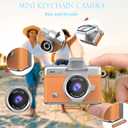 Mini Keychain Camera with Flip Screen Series,1080P HD Multiple Shooting Recording Modes, Portable Digital Camera with 16GB SD Card for Travel, Party. Ideal Pendant Gift