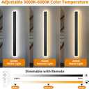 2 Pcs Modern Outdoor Wall Lights 31.5inch Dimmable 3000K-6000K with Remote Control Waterproof IP65 Exterior Long Wall Sconce for House Garage Patio