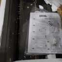 HOMCOM Farmhouse Vanity Desk with Mirror, Rustic Makeup Vanity Table with LED Lights, Cushioned Stool, 42 Inch Glass Tabletop, Drawers & Shelves & Cabinet, Dressing Table Set for Bedroom, White