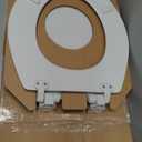 Mayfair Linden Slow Close Toilet Seat, Non Slip Heavy Duty Wood, Easy Install, Round, White