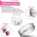 EWFEN 8 Inch Cake Pan Set of 2, Stainless Steel Round Layer Cake Baking Pans Tins, Non-Toxic & Healthy, Leak-proof & Easy Clean & Dishwasher Safe