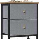 Sweetcrispy Nightstand with 2 Storage Drawers, Small Bedside Table, Blue, 11.8"D x 18"W x 20"H , 1 Pack