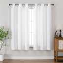 Chyhomenyc White Curtains 63 Inch Length 2 Panels for Bedroom, Light Filtering Faux Linen Textured Living Room Bedroom Curtain, Thick Elegant Farmhouse Soft Airy Grommet Window Drapes, 40Wx63L, 2PCS
