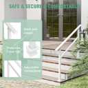 2 Pack Hand Rails for Outdoor Steps,3-4 Step Railing for Stairs,Adjustable Porch Railing,Hand Rails for Seniors,Outdoor Deck Handrails for Exterior Steps,White