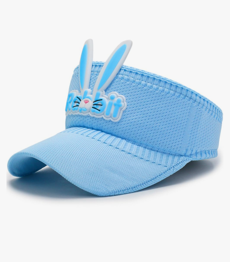 Kids Sun Visor Hat for Girls Boys, Rabbit Sports Cap for Sun Protection Outdoor Activities Cosplay Headwear