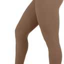 High Waisted Leggings for Women - No Front Seam Tummy Control Yoga Pants for Workout Running No See Through (Brown, M)