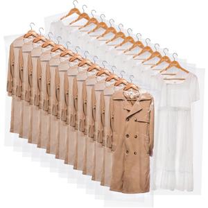 AVLA 50 Pack Plastic Garment Bags, Clear Dry Cleaner Bags, Dry Cleaning Hanging Clothes Cover, Transparent Coat Suit Dust Cover Protector Bag for Closet Storage, Home, Laundry, Laundrette, 23 x 59 In