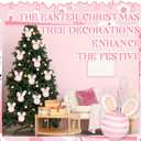 12 Pcs Easter Bunny Hanging Ornaments Cute Yarn Bunny Pendants Easter Rabbit Tree Decorations for Spring Party Home Decor Supplies