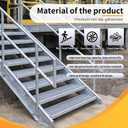 Galvanized Steel Stair Tread, 36x10in T4 Metal Stair Tread with Anti-Slip | Heavy-Duty Outdoor Metal Bar Grating Stair Tread with Anti-Slip Safety Nosing, Bolt-Down Stair Tread for Factory, Warehouses