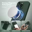 Magnetic for iPhone 15 Pro Case, Compatible with MagSafe, [Full Camera Protection][Screen Protector] Silicone Shockproof Protective Phone Case for iPhone 15 Pro 6.1", Alpine Green