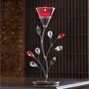 Accent Plus Candle Holder Christmas Decorations Indoor Outdoor Home Decor Valentines Day Ruby Blossom Tabletop Christmas Candle Holder Wedding Centerpiece Tealight Candle, 6 X 4 X 11.25 Inches