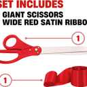Red Ribbon Cutting Ceremony Kit 25" Giant Scissors for Special Events Large Scissors Ceremonial with Red Ribbon Grand Opening Shears for Inaugurations Theater Performances