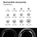 800pcs Stainless Steel Precision Bearing Balls Assortment Kit, 1-8mm, 12 Sizes, Metric Mixing Balls for Bicycle, RC Models, Slingshots, Crafts