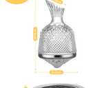 spinning wine decanter, 45 oz crystal rotating wine decanter with gift box, for wedding gift, birthday, banquet, supper