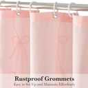 Seasonwood Pink Bow Shower Curtain,Cute Cording Bow Embroidery Shower Curtain,Pretty Girly Shower Curtains for Bathroom,Aesthetic Bathroom Decor(Pink,72x72 Inches)