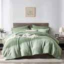 KAKIJUMN 5 Piece King Bed in a Bag Pintuck Bedding Comforter Set