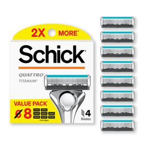 Schick Quattro Titanium Refills — Schick Quattro Refills, Men’s Razor Refills, 8 Count