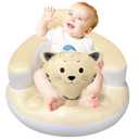 Inflatable Baby Seat, Baby Seats for Sitting Up 3-12 Months, Built-in Air Pump, Full Support Backrest Sofa Baby Chair for Learning to Sit and Feeding (Smiling Kitty)
