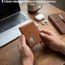 EVEO AirTag Wallet Men - Bifold Genuine Leather Wallets for Men, Air Tag Wallet With AirTag Holder, Smart Wallet for Mens Minimalist Wallet | Money Slot,10 Cards, AirTag Not Included* - Vintage Brown