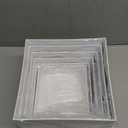 6Pcs Buffet Risers, Food Risers for Buffet Table, Acrylic Cube Display Risers with Hollow Bottom, Food Display Stand for Party Jewelry Dessert Figures (Size 5.5",6",6.5",7",7.5",8"), White Cube 