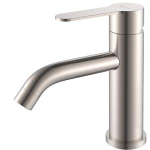 Faucet Single-Handle Bathroom Faucet with Metal Drain Assembly, Brushed Nickel Bathroom Faucet (Long Spout)