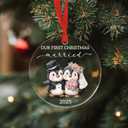 2 x Our First Christmas Married Ornament 2025, Cute Penguin Couple Married 3.54" Acrylic Ornament, First Christmas As Mr and Mrs, Newlywed Gifts for Couples - Bridal Shower, Just Married, Wedding Gifts