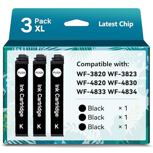 Emojink Remanufactured Ink Cartridges for Epson 822XL Black for T822 822XL Black for Workforce Pro WF-3820 WF-4820 WF-4833 WF-4834 WF-4830 Printer (2 Pack)