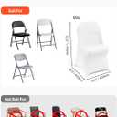 VEVOR 12 PCS White Folding Chair Covers, Kitchen Chairs Cover, Universal Washable Slipcovers Protector, Removable Chair Seat Covers, for Wedding Party Dining Room Banquet Event