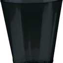 Jet Black Plastic Shot Glasses - 2 oz. (Pack of 6) - Perfect for Halloween Parties, Spooky Barware & Drinkware Accessory