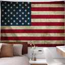 PROCIDA American Flag Wall Hanging Vintage Retro Stars and Stripes Tapestry for Dorm Bedroom Living Room College 60" L x 40" W, USA Flag