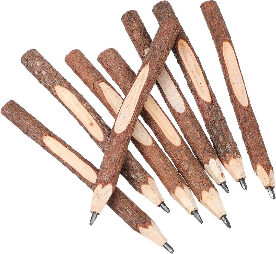 Operitacx Natural Bark Pencil Set 32 Pcs Rustic Wood Branch Twig Pencils for Drawing Sketching Writing School Office Supplies