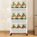 Slim Storage Cart, Plastic Kitchen Gap Storage, Multi-Layer Organizer with 360 Swivel Wheels for Kitchen Bathroom (Black,3 Tier)