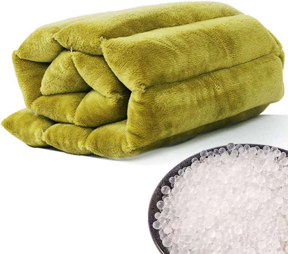 UNI-GO Silica Beads Microwave Heating Pad for Hot Compress and Cold Compress, No Smell, Reusable Microwavable Heating Pad for Back, Neck, Shoulder, Leg, Muscle Ache & Cramps. (Olive Green-7"x21")