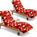 Outdoor Lounge Chair Cushions Set of 2 Waterproof 75.1 x 22.8 x 4.7" 6#