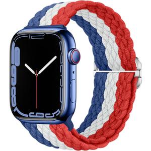 Qimela Stretchy Solo Loop Compatible with Apple Watch Band 49mm 46mm 45mm 44mm 42mm 41mm 40m 38mm for Women Men,Sport Breathable Braided Wristband for iWatch Series 11 10 9 8 7 6 5 4 SE Ultra 3 2 1