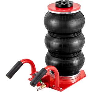 VEVOR Air Jack, 3 Ton/6600 lbs Triple Bag Air Jack, Airbag Jack with Six Steel Pipes, Lift up to 17.7 inch/450 mm, 3-5 s Fast Lifting Pneumatic Jack, with Side Handles for Car, Garage, Repair (Red)