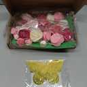 Gilprop 36 Pcs 3D Rolled Artificial Roses Paper Flowers for Crafts Graduation Cap Decoration Wall Decor Mini Crafts DIY Gift for Graduation Wedding Shadow Box Frame Cake Topper (Dark Pink)