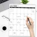 2 x OuMuaMua Wall Calendar 2026, 11.5" X 14" 18-Month Vertical Wall Calendar 2026-2027, Runs From 2026 Jan - 2027 Jun with Thick Paper Spiral Bound For School Home Office Organizing (White)