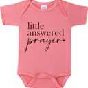 BIBIBLISSBABY Pregnancy Announcement for Grandparents Gift, Little Answered Prayer Infant Reveal Ideas, Newborn Pregnancy Announcement Outfit (0-3month, Storm)