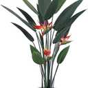 Artificial Bird of Paradise Plant 4 Ft Tall Fake Banana Leaf Plant for Indoors and Outdoors, Artificial Flowers, Faux Palm Tree with Plastic Pot for Office and Home Decor