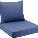 GUHER Outdoor Deep Seat Cushion Set 24 x 24 Inch Waterproof & Fade-Resistant Patio Furniture Cushions with Removable Cover for Outdoor Chair Sofa,Navy