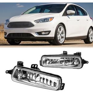 Fancemot Front Bumper Fog Lights Compatible with 2015-2018 Ford Focus, OE# F1EZ15201A, F1EZ15200A, PCS 2