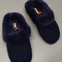 Dearfoams Women's Memory Foam Cozy Soft House Slippers Gifts for Women Hannah Knit Clog House Shoes Size 7-8