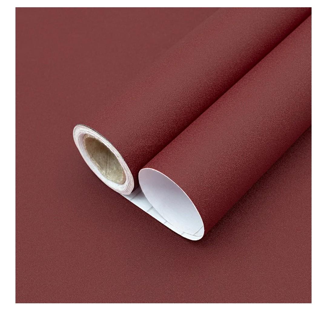 Yancorp 16"x394" Matte Red Contact Papaer Peel and Stick Wallpaper Vinyl Wrap Countertop Wallpapers Waterproof for Cabinets Drawers Bedroom Kitchen Self-Adhesive Wallpaper