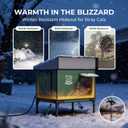 Apasiri Heated Cat House for Outdoor: Weatherproof Outside Cat Shelter, Insulated Cat House Outdoor with Heated Pad, Sloping Roof & Escape Door, Elevated Base for Stray Cats, Medium (M(18.5"x14"x16.5"))