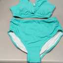 Tempt Me Women High Waisted Bikini Sets - Two Piece Tummy Control Swimsuits 2025 Ruffle Bathing Suit (Large, Mint Green)