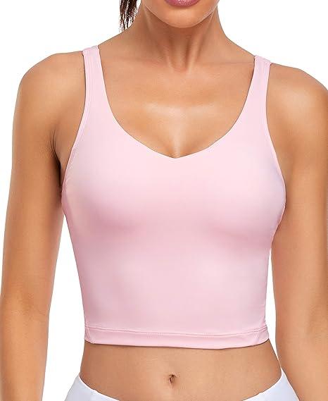 Oalka Women's Racerback Sports Fitness Support Workout Running Bras L