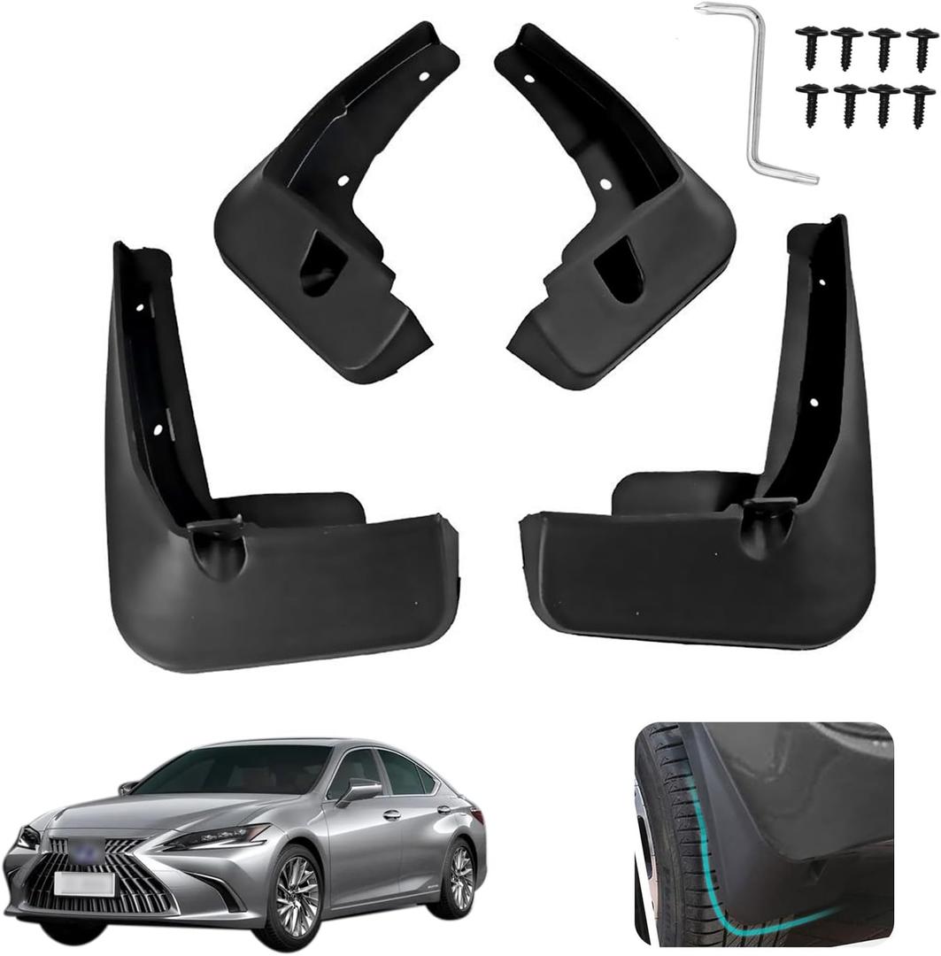Custom Fit for Mud Flaps Lexus ES 350 / ES 300h 2019-2024 Mud Splash Guard Front and Rear 4-PC Set
