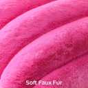 OTOSTAR Hot Pink Faux Rabbit Fur Throw Pillow Cover 18x18 Inch Soft Cozy Plush Striped Pillowcase Cushion Cover with Velvet Back for Sofa Couch Bed Living Room